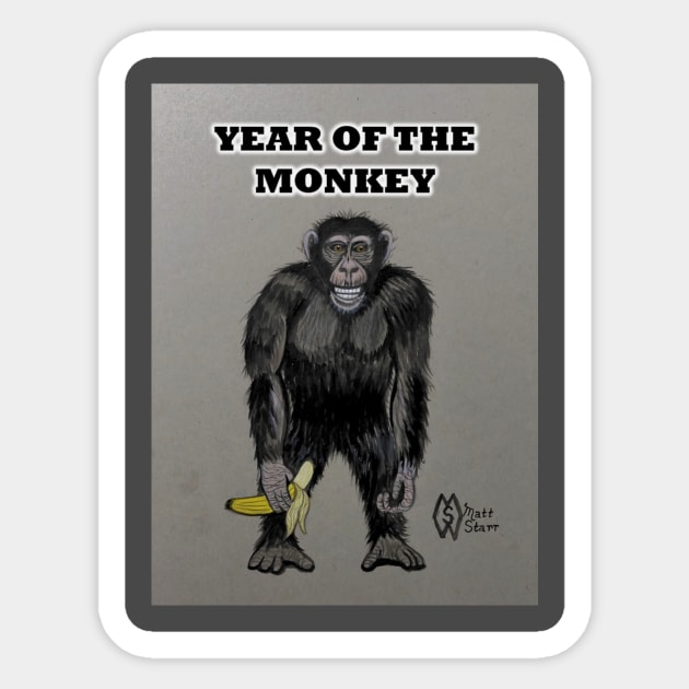 Year of the Monkey Sticker by Matt Starr Fine Art